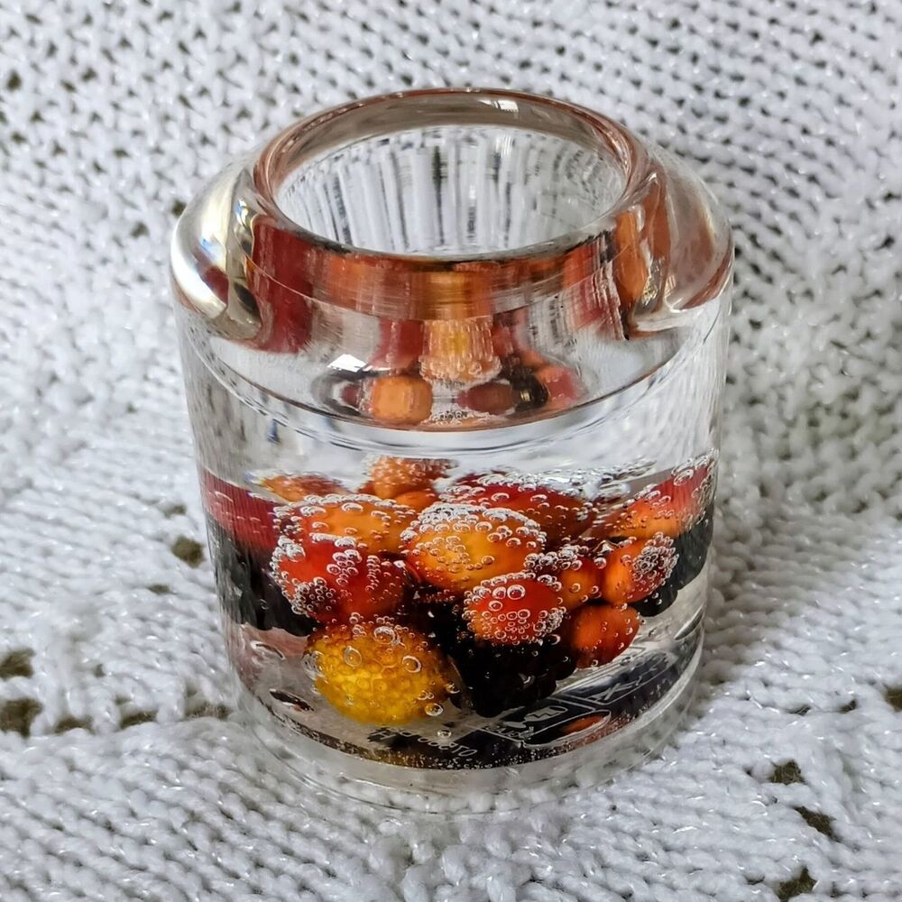 Gilde Dreamlight Traumlicht Glass Round Tealight Holder Floral Nature Small
